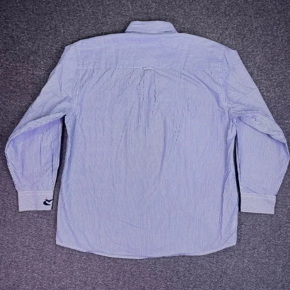 VTG Fairway & Greene Shirt Men L Blue Stripe Club Long Sleeve Preppy Golf Button - Picture 3 of 16